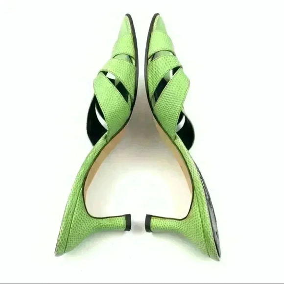 Vaneli heels 8.5 S green leather snakeskin print - Picture 6 of 11